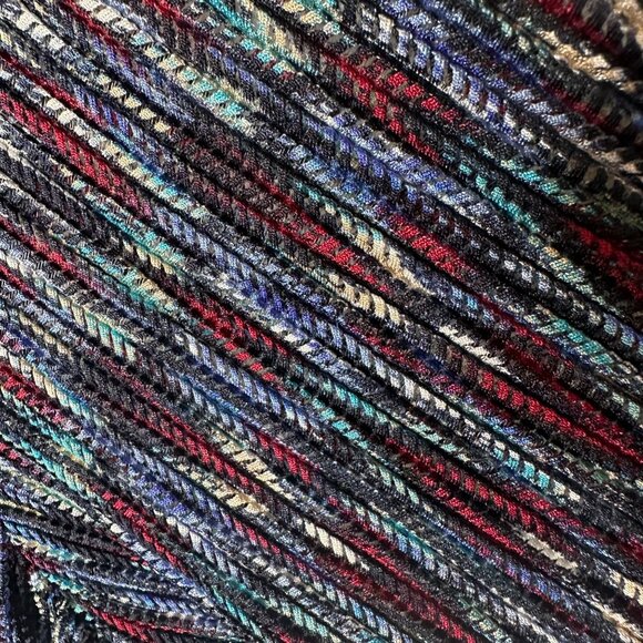 Catherines Womens 2X Fringe Hem Multicolor Open Front Cardigan Kimono Comfort - Picture 6 of 8